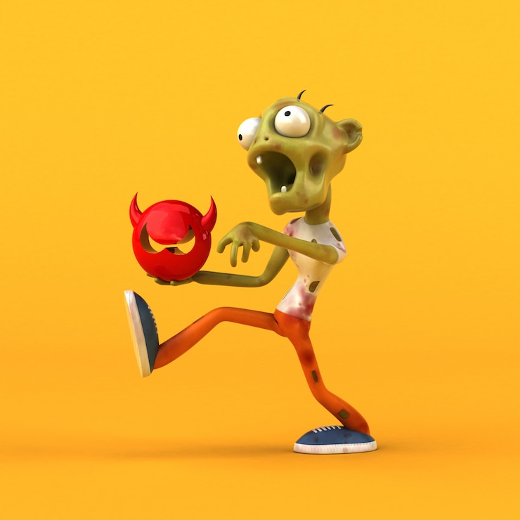 Foto zombie divertido - ilustración 3d
