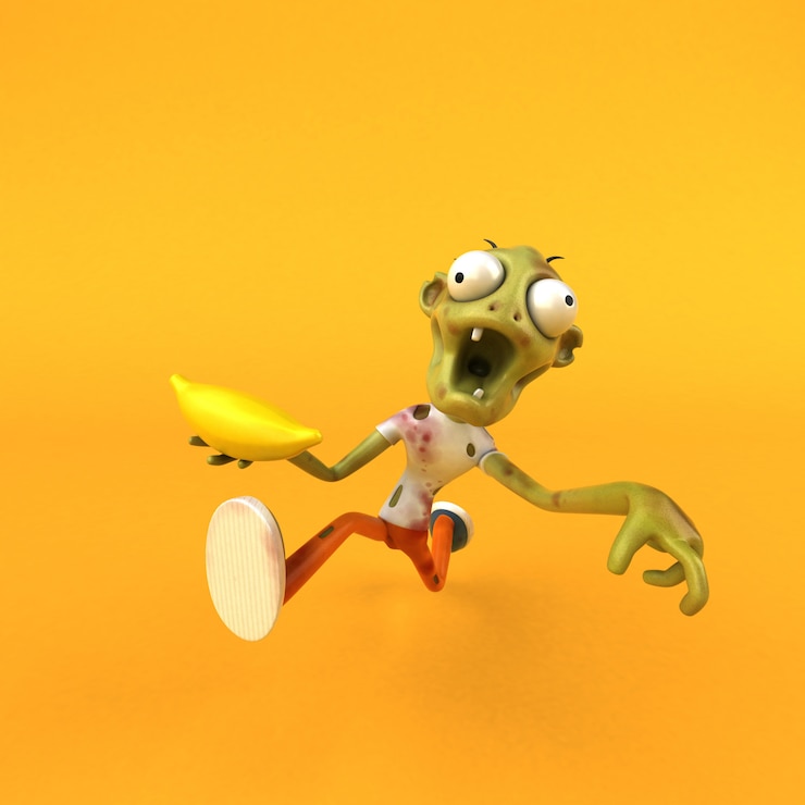 Foto zombie divertido - ilustración 3d