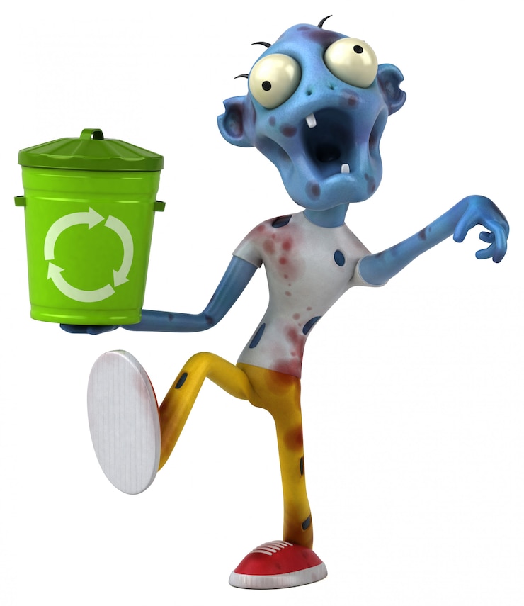 Foto zombie divertido - ilustración 3d