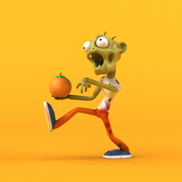 Foto zombie divertido - ilustración 3d