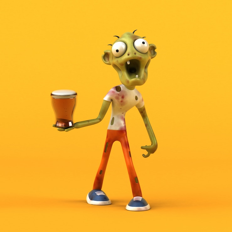 Foto zombie divertido - ilustración 3d