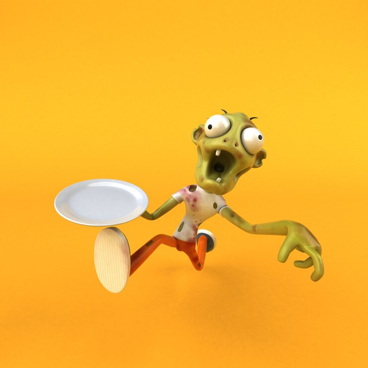Foto zombie divertido - ilustración 3d