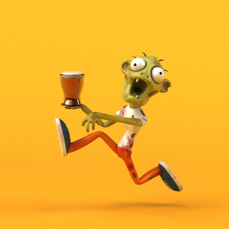 Foto zombie divertido - ilustración 3d