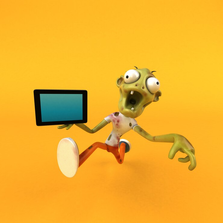 Foto zombie divertido - ilustración 3d