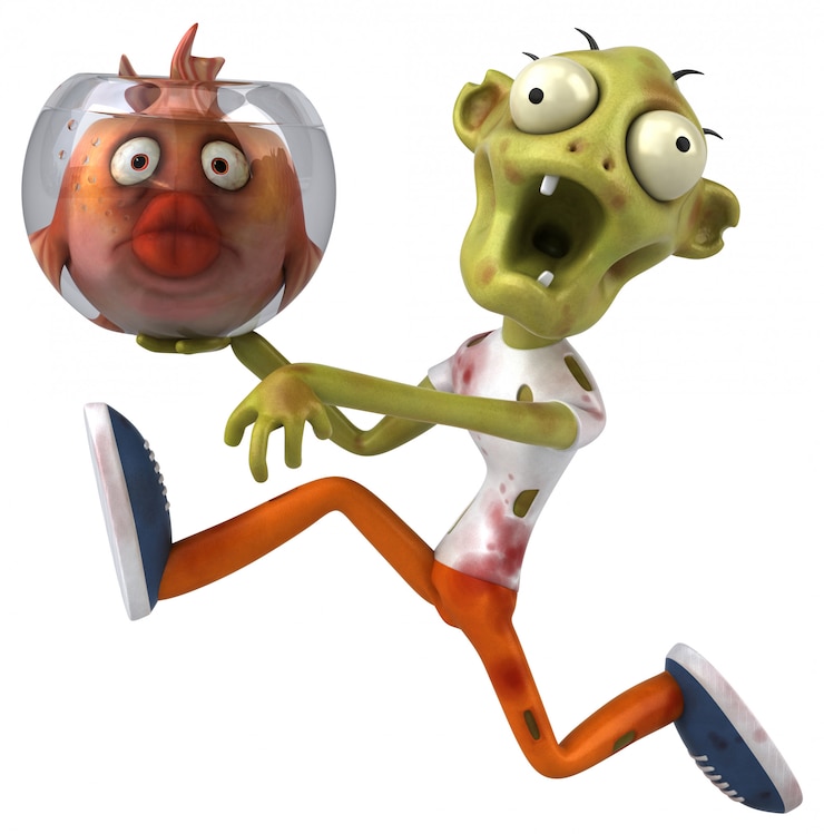 Foto zombie divertido - ilustración 3d