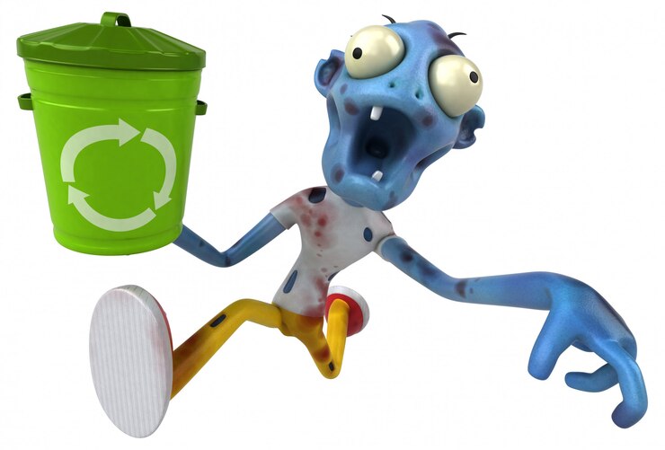 Foto zombie divertido - ilustración 3d