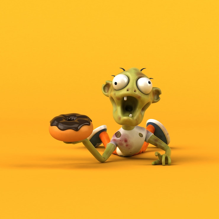Foto zombie divertido - ilustración 3d
