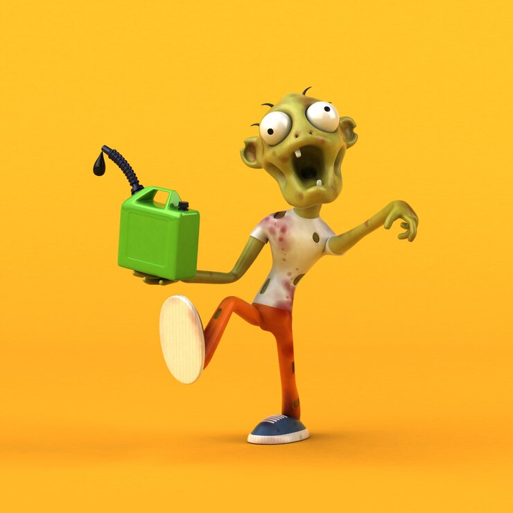 Foto zombie divertido - ilustración 3d