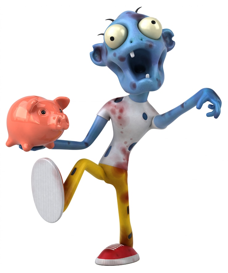 Foto zombie divertido - ilustración 3d
