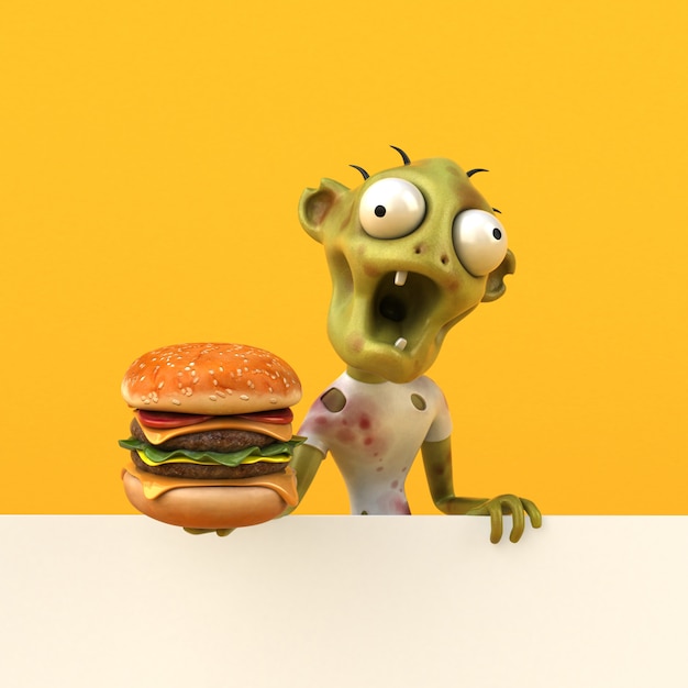 Zombie divertido - Ilustración 3D