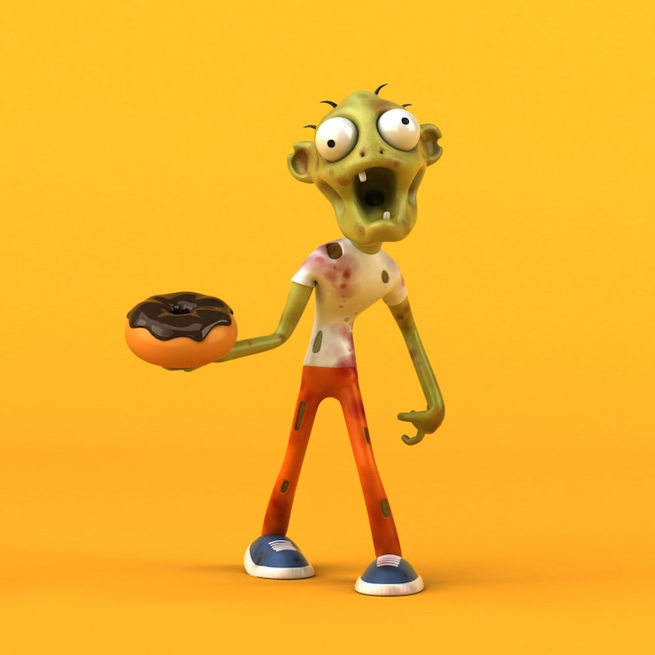 Foto zombie divertido - ilustración 3d