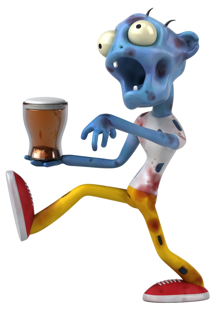 Foto zombie divertido - ilustración 3d