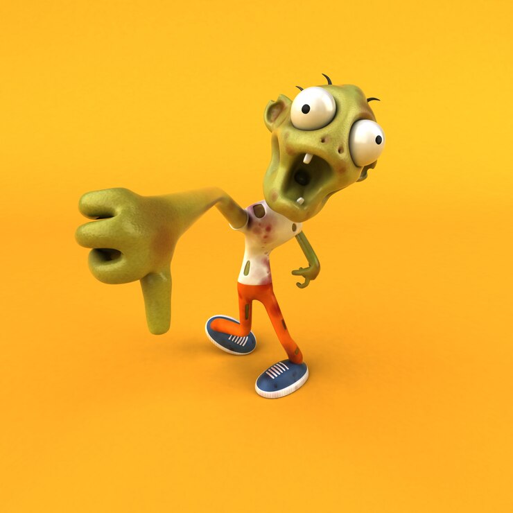 Foto zombie divertido - ilustración 3d