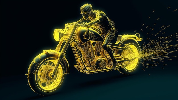 Zombie fährt MotorradGenerative KI