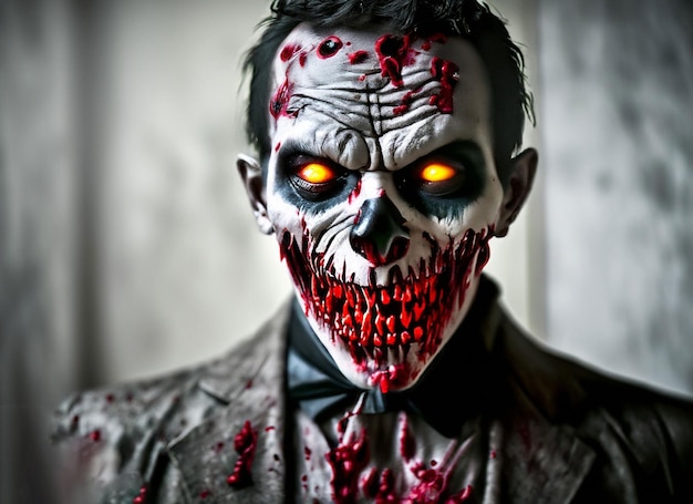 Foto zombie mit hellem und dunklem hintergrund