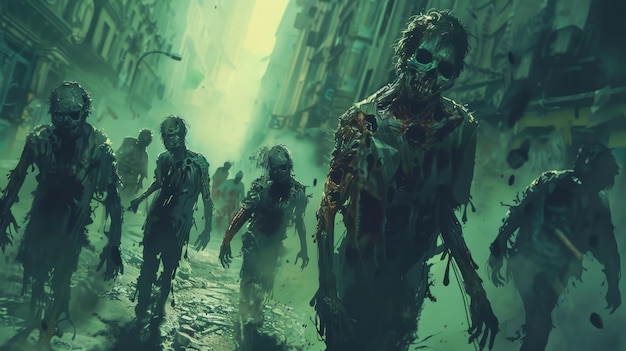 Foto los zombies buscan las últimas vendajes de moda.