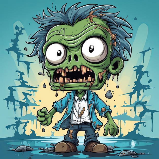 Zombies un diseño de arte de ilustración