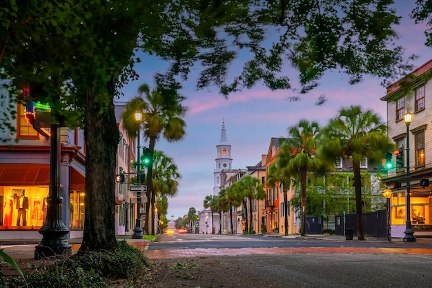 Zona histórica del centro de la ciudad de Charleston Carolina del Sur en EE.UU.