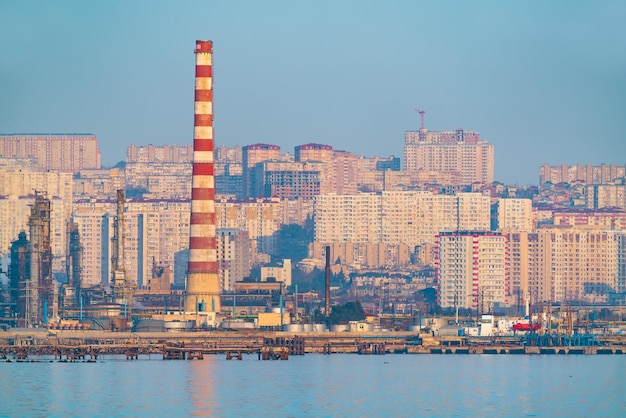 Zona industrial da cidade de Baku