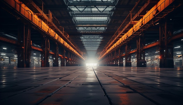 Foto zona industrial organizada con viaductos de piso a piso.