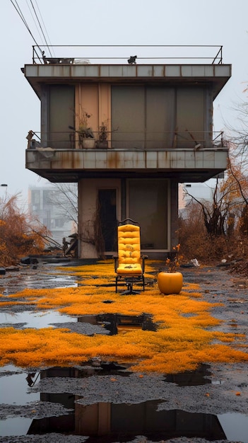 Zona nuclear oxidada y abandonada tras guerra atómica IA generativa