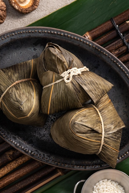 Zongzi Reisknödel für Essen beim Duanwu Dragon Boat Festival