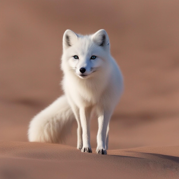 zorro ártico en imagen del desierto arte generado por ai