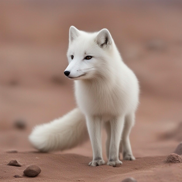 zorro ártico en imagen del desierto arte generado por ai