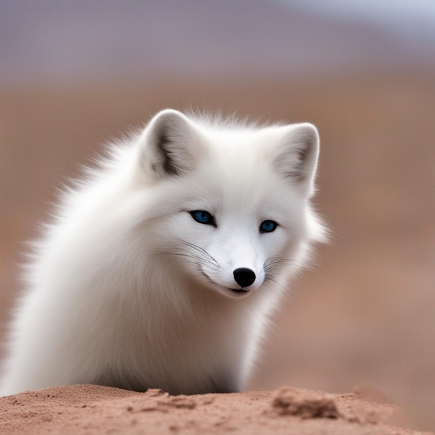 zorro ártico en imagen del desierto arte generado por ai