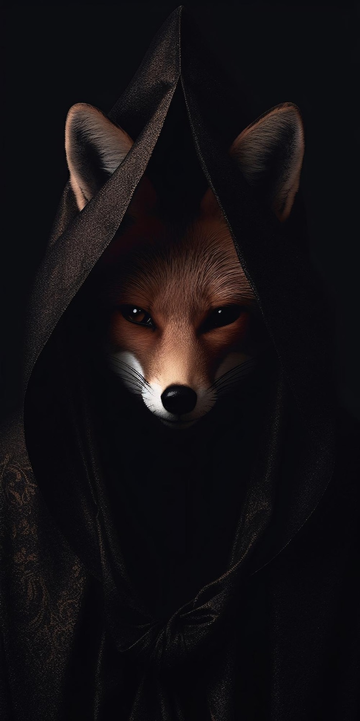 Zorro con capucha negra