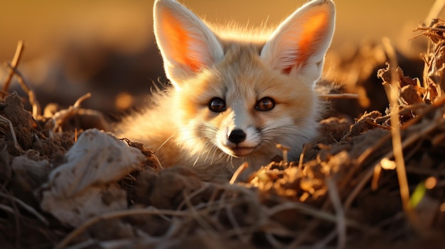 Foto zorro fennec emerge