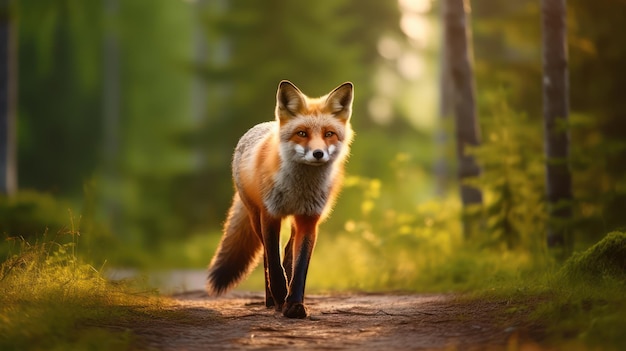 zorro rojo en el bosque