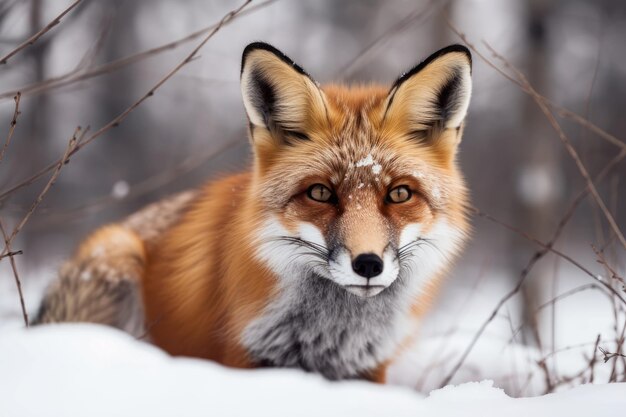 ZORRO ROJO CUBIERTO DE NIEVE