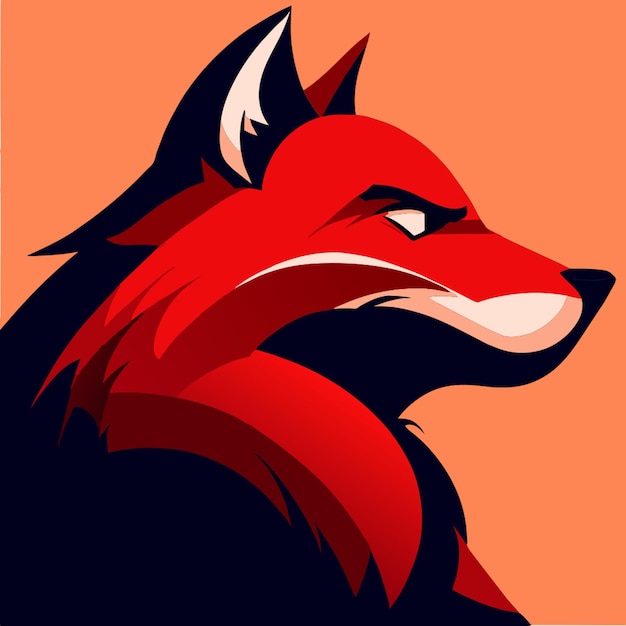 zorro rojo enojado en todo el cuerpo en el perfil ilustración vectorial plano 2