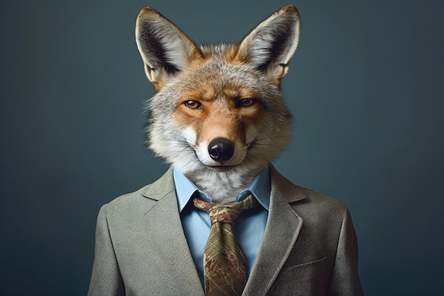 Un zorro con traje y corbata.