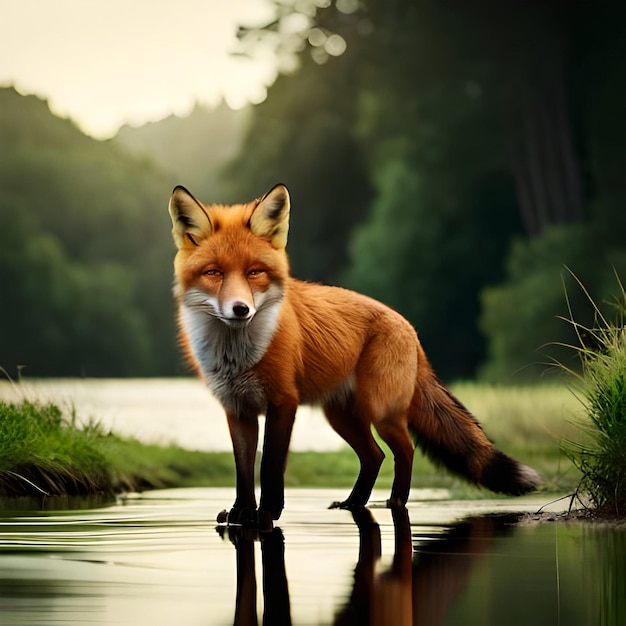 Zorros lindos en la naturaleza