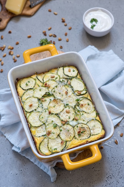 Zucchini-Auflauf mit Käse