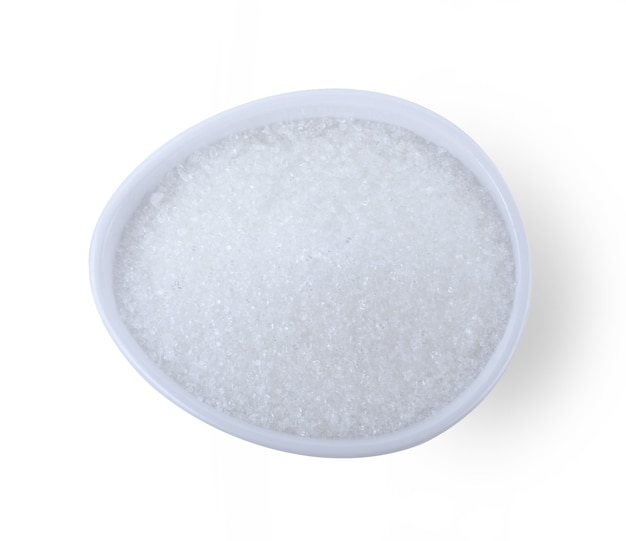 Zucker isoliert auf weißer Oberfläche.