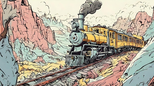 Zug-Cartoon-Hintergrund sehr cool