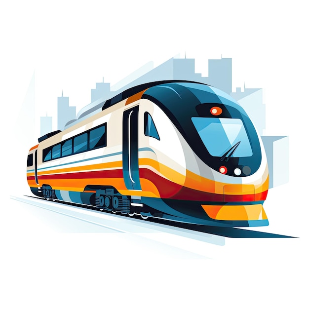 Zug isoliert auf weißem Hintergrund Vektorillustration im flachen Cartoon-Stil