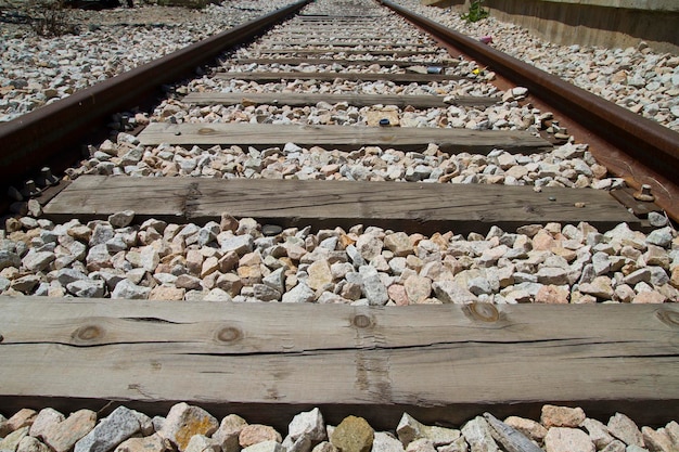 Zugschienen, Detail der Eisenbahnen in Spanien