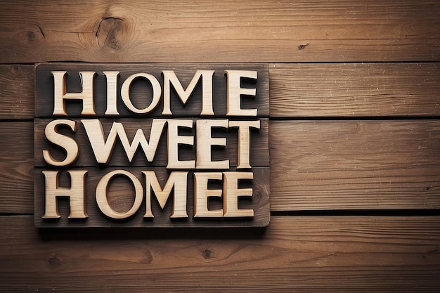 Zuhause süßes Zuhause Holztext auf Vintage-Board-Hintergrund mit Kopierraum
