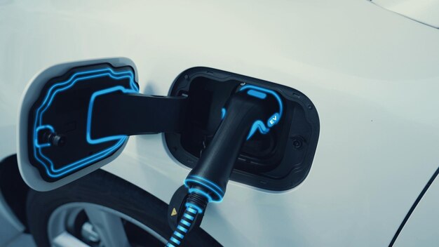 Zukünftiges EV-Ladegerät für das elektrische Aufladen von Elektrofahrzeugen Peruse