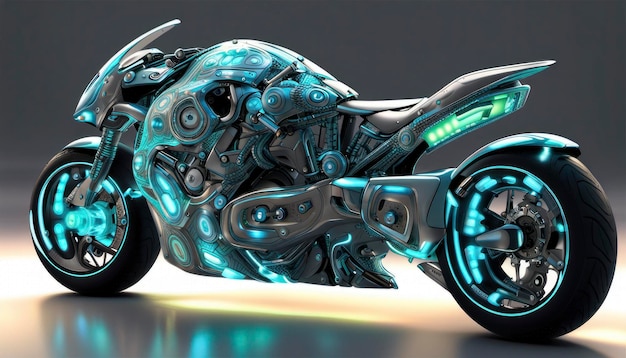 Zukünftiges Neo-Cyber-Motorrad