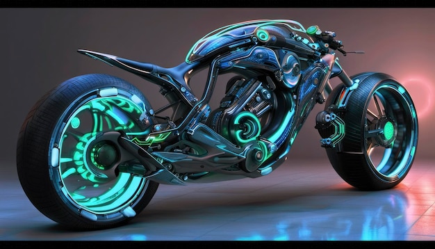 Zukünftiges Neo-Cyber-Motorrad