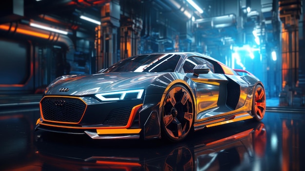 Zukünftiges neues Auto R8 Neon