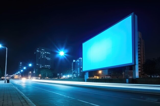 Zukunftsorientierte Stadtlandschaft Billboard Mockup und Außenwerbung