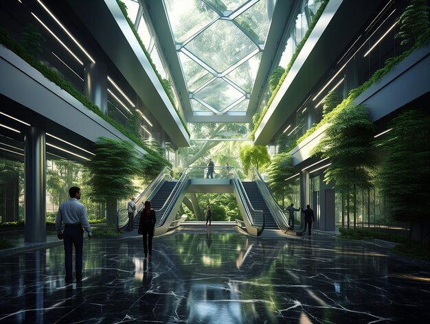 Zukunftsorientierte umweltfreundliche Architektur mit natürlichen Ressourcen