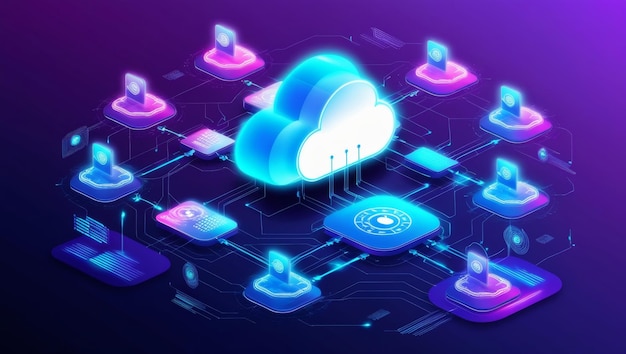 Zukunftsorientiertes Cloud-Computing-Netzwerk mit Datenübertragung