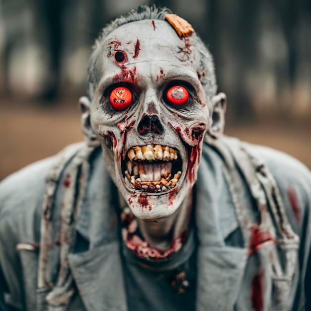 Foto zumbi com olho vermelho